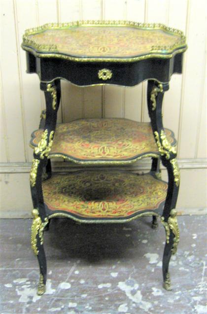 Boulle marquetry and ebonized etagere