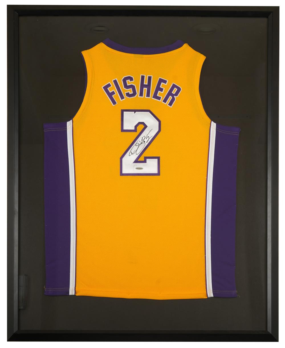 DEREK FISHER SIGNED LAKERS BASKETBALL