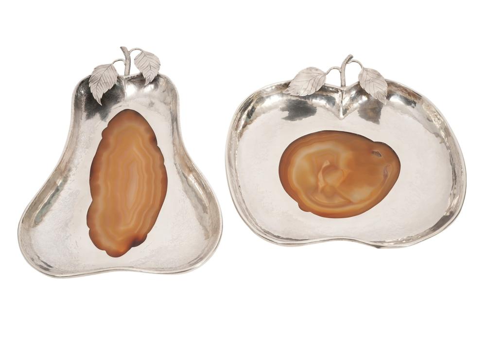 825 SILVER AND AGATE APPLE & PEAR