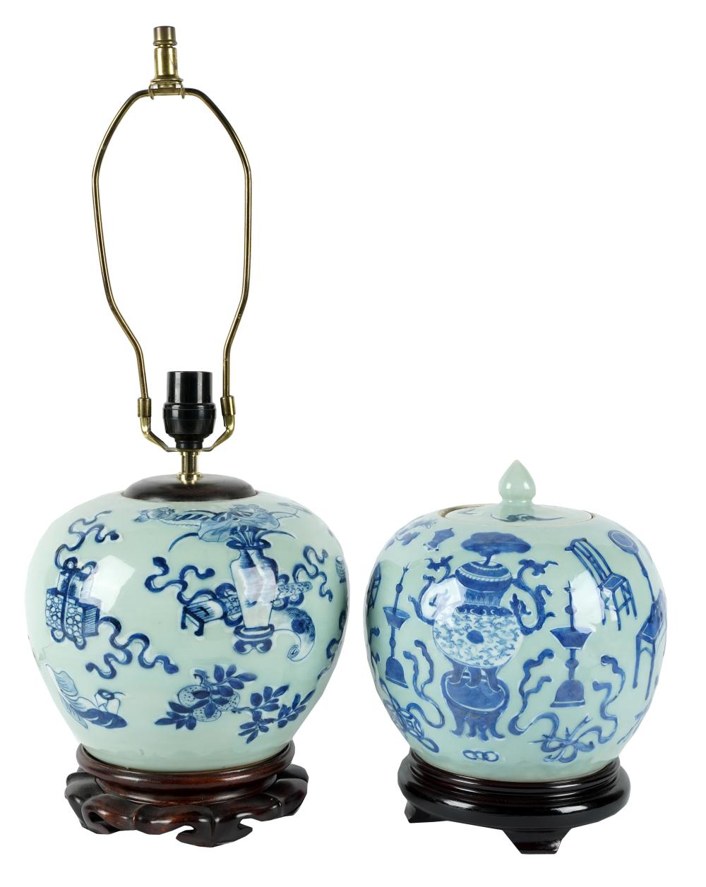 TWO CHINESE BLUE AND WHITE PORCELAIN