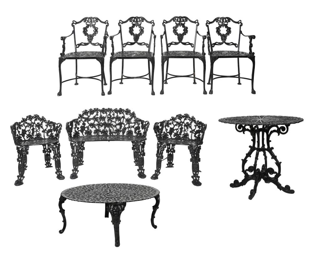 ASSEMBLED GROUP OF BLACK PAINTED 301091