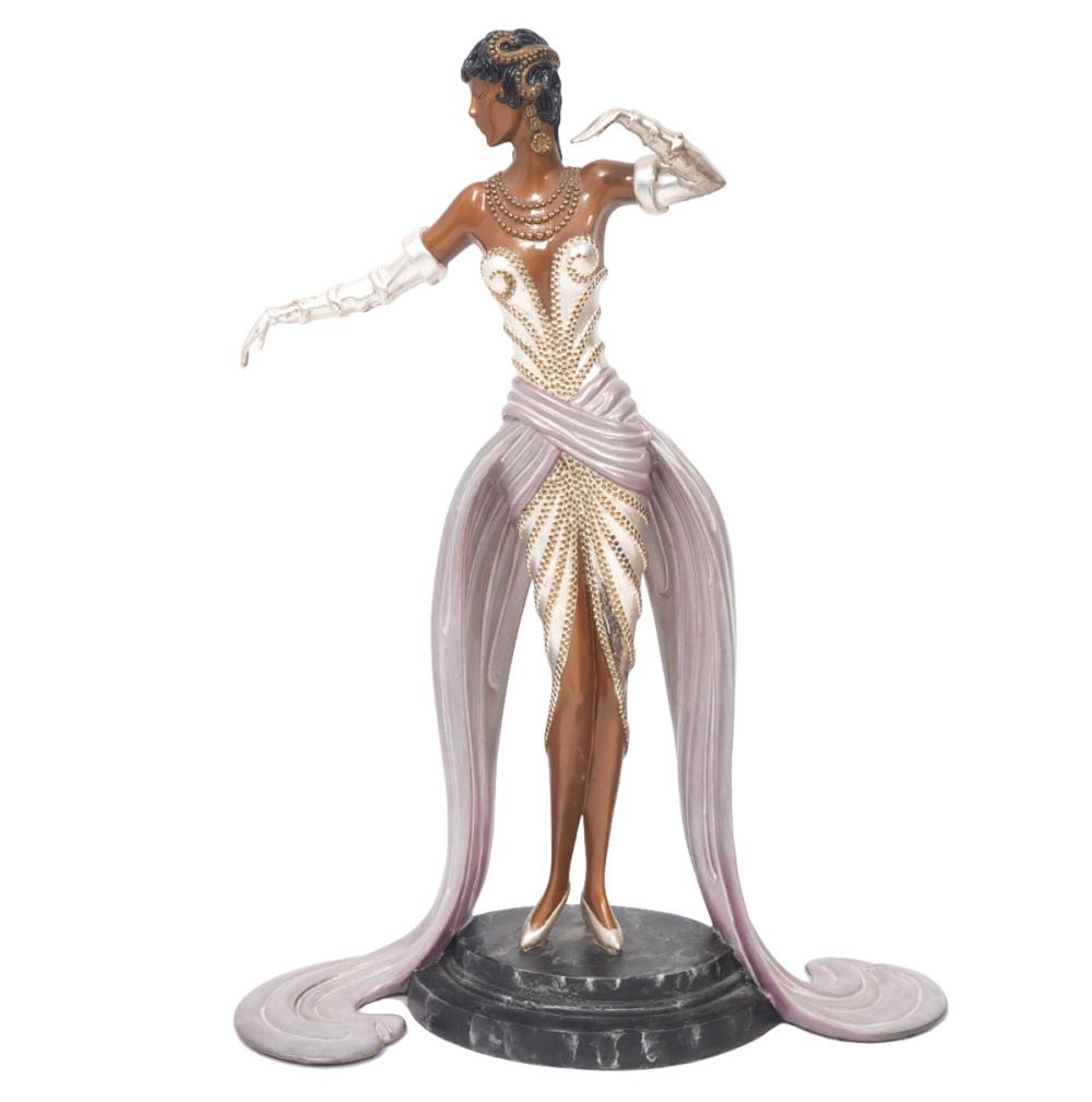 ERTE BRONZE BELLE DU BALL SCULPTURERomain