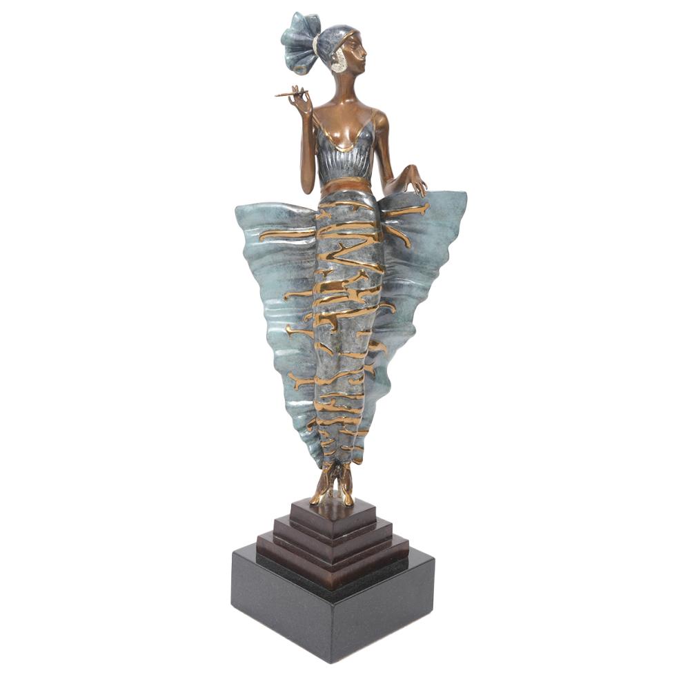 ERTE BRONZE SCULPTURE 'FEMME FATALE'Romain