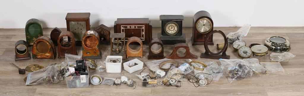 LOT OF CLOCK CASES PARTS ACCESSORIESLarge 2fe9ab