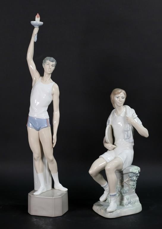 2 LLADRO PORCELAIN FIGURINES TORCH