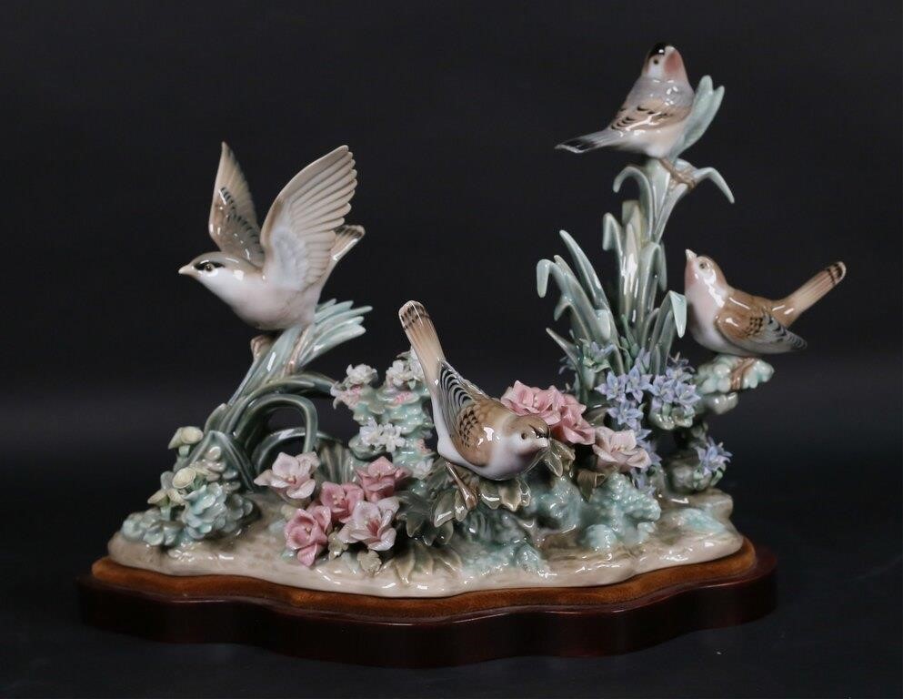 LLADRO PORCELAIN BIRD GROUP SPRING 2fea16