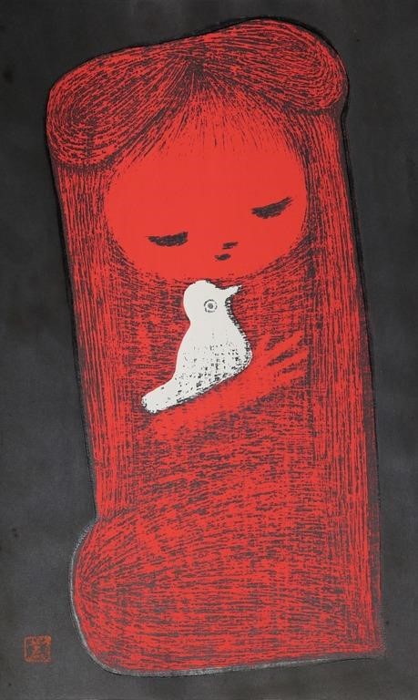 KAORU KAWANO WOODBLOCK GIRL WITH