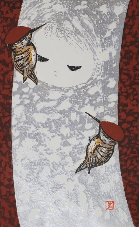 KAROU KAWANO WOODBLOCK GIRL WITH