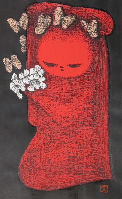 KAORU KAWANO WOODBLOCK GIRL WITH