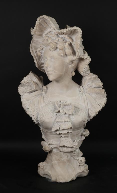 ALABASTER BUST OF A GIRLAlabaster