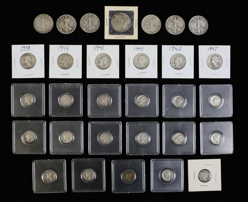 US SILVER COINS MERCURY DIMES WASHINGTON 2feab1