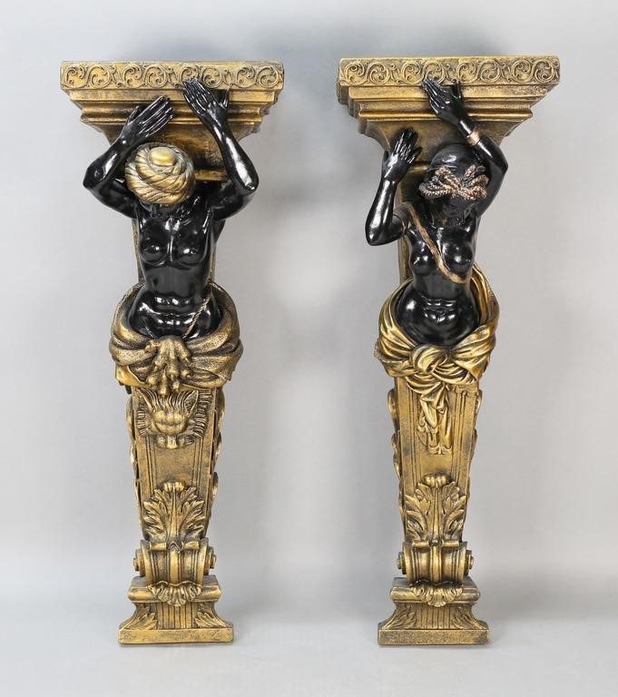 PAIR OF COMPOSITION FIGURAL CORBELSPair 2feac2