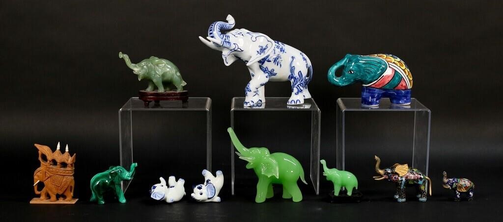 LOT OF ELEPHANT FIGURINESLot of 16 elephant