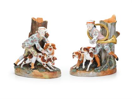 Pair of large Meissen style porcelain