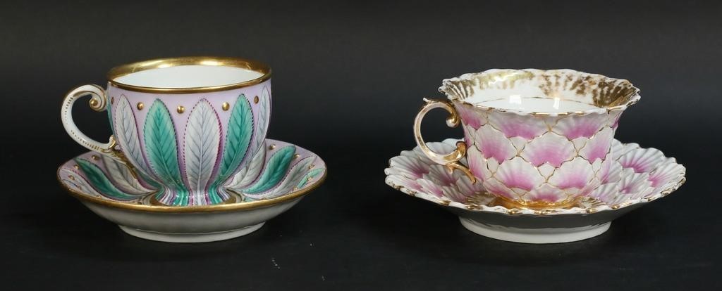 2 PORCELAIN CUPS SAUCERS INCLUDING 2feb50