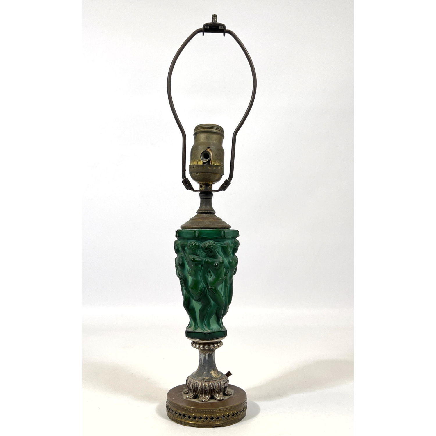 Vintage Table Lamp with Malachite