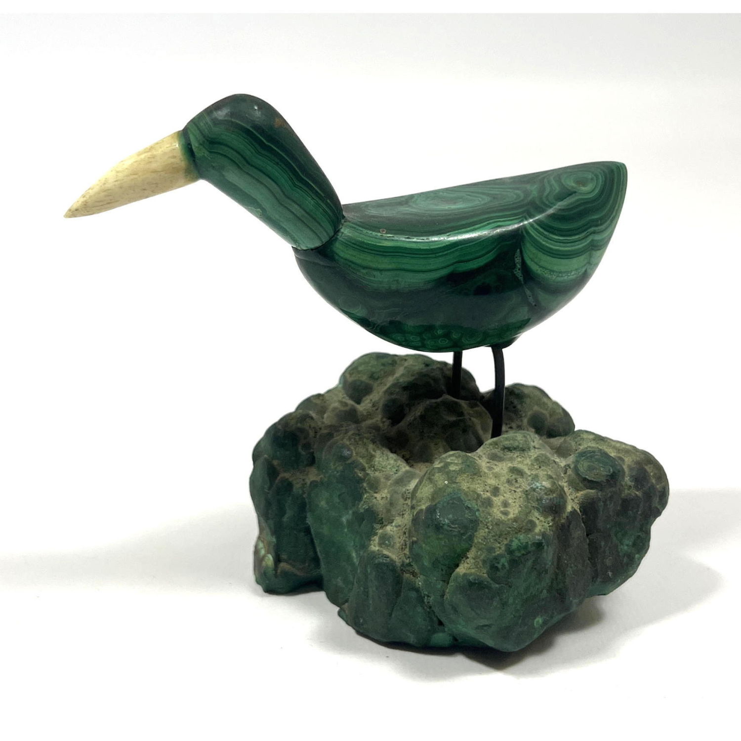Small Polished Malachite bird Sculpture 2feb63