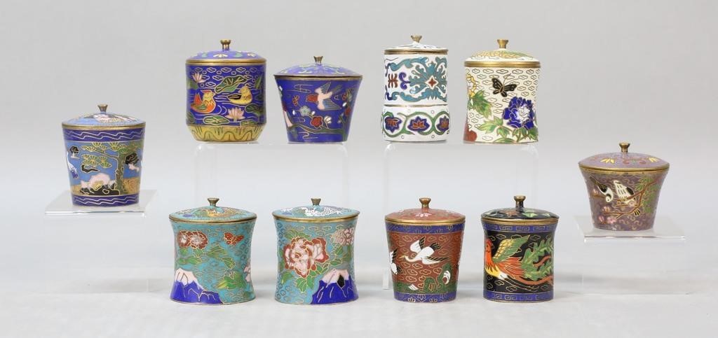 10 CHINESE CLOISONNE TRINKET BOXES10