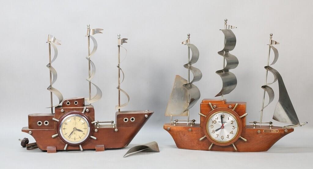 2 CLIPPER SHIP CLOCKS MASTERCRAFTERS