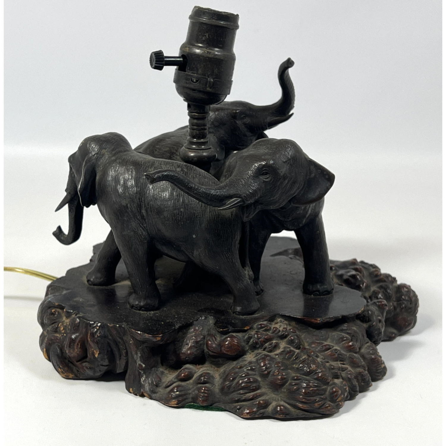 Bronze 3 Elephants Figural Sculpture 2febd6