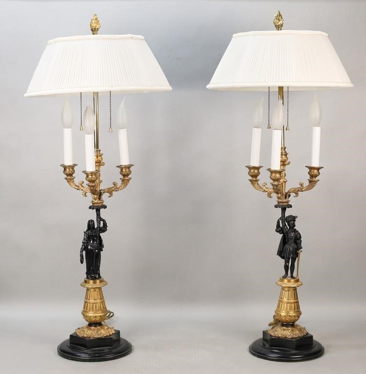 PAIR OF EMPIRE STYLE FIGURAL CANDELABRA