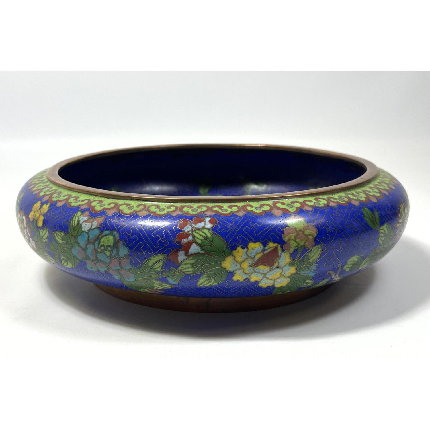 Dark Blue Cloisonne bowl. Signed