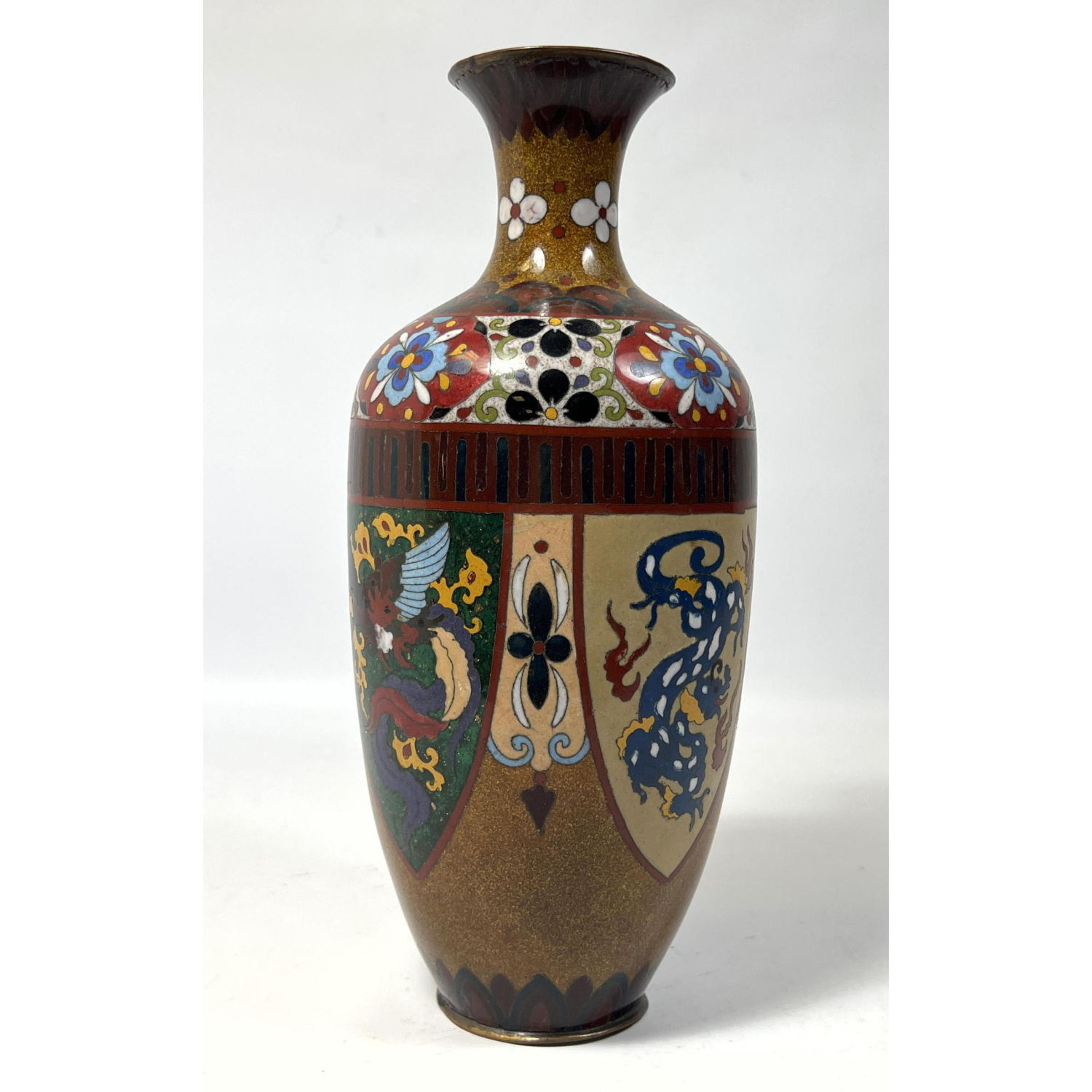 Large Fine brown Cloisonne vase