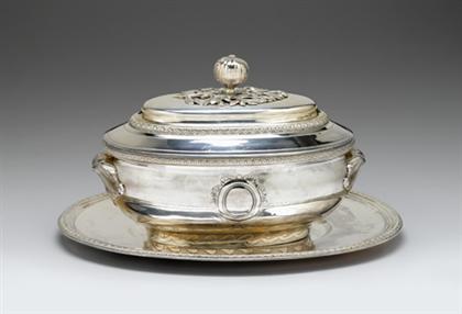 Fine French silver tureen and underplate 4cade