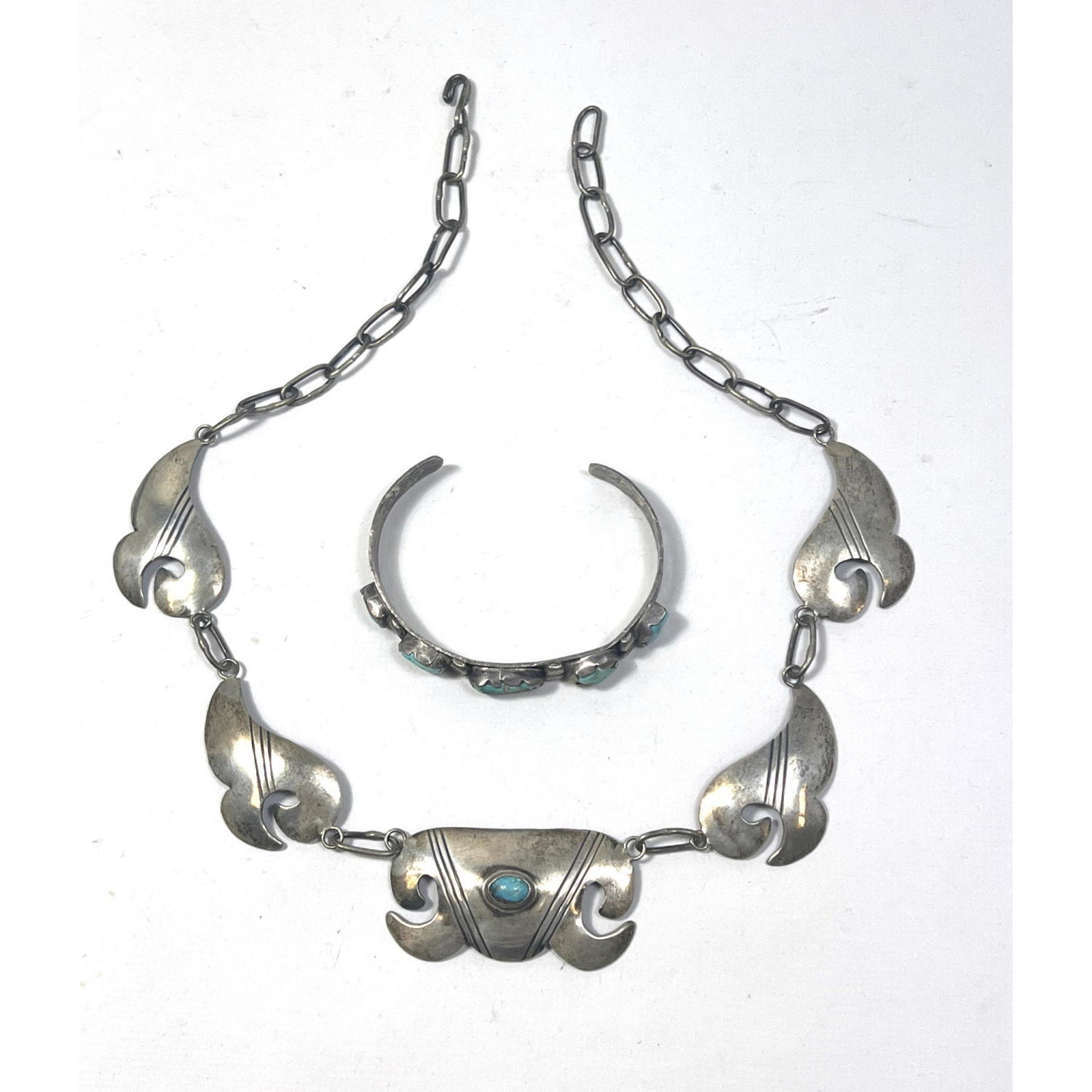 Sterling and Silver Turquoise Vintage