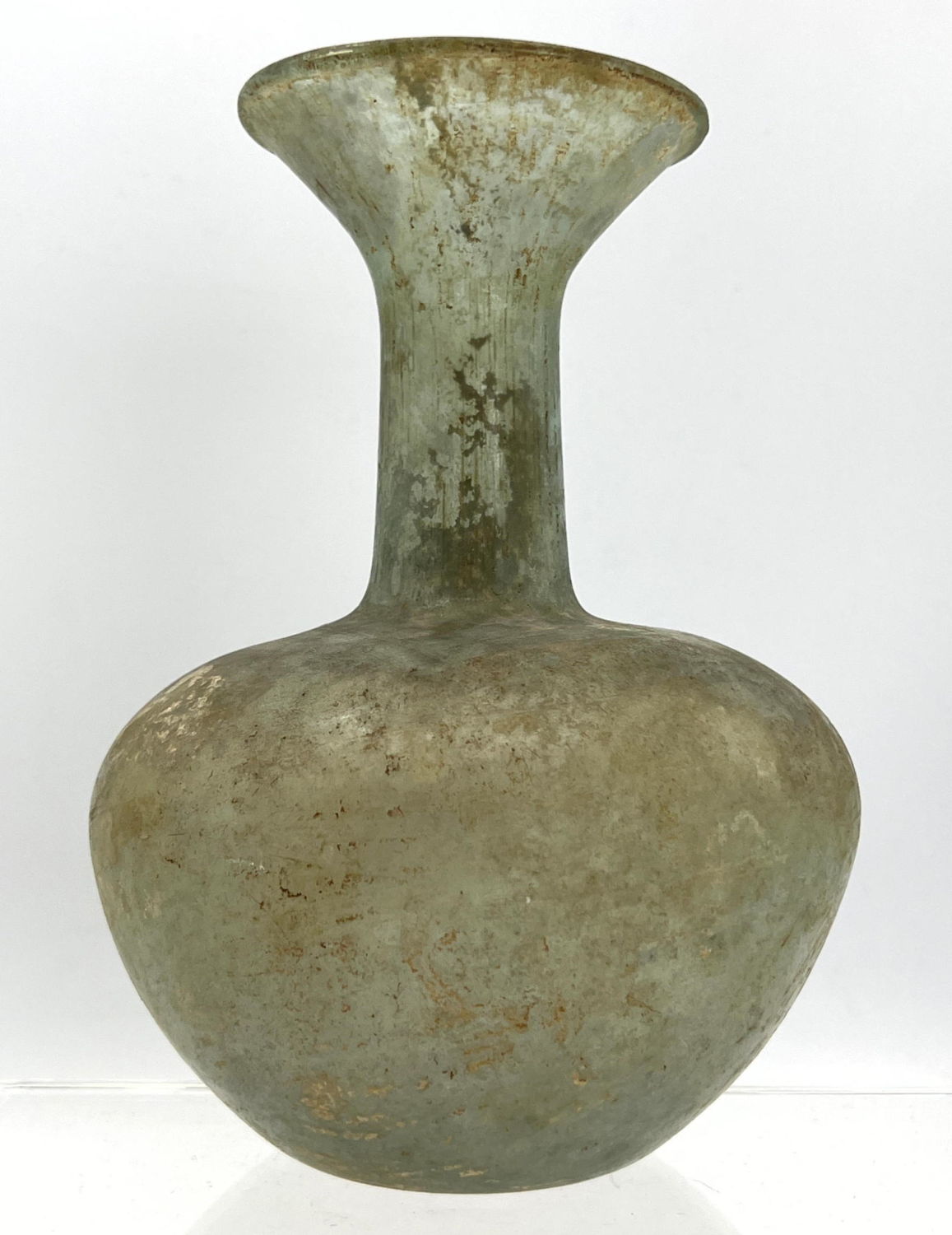 Ancient Roman long neck glass vessel