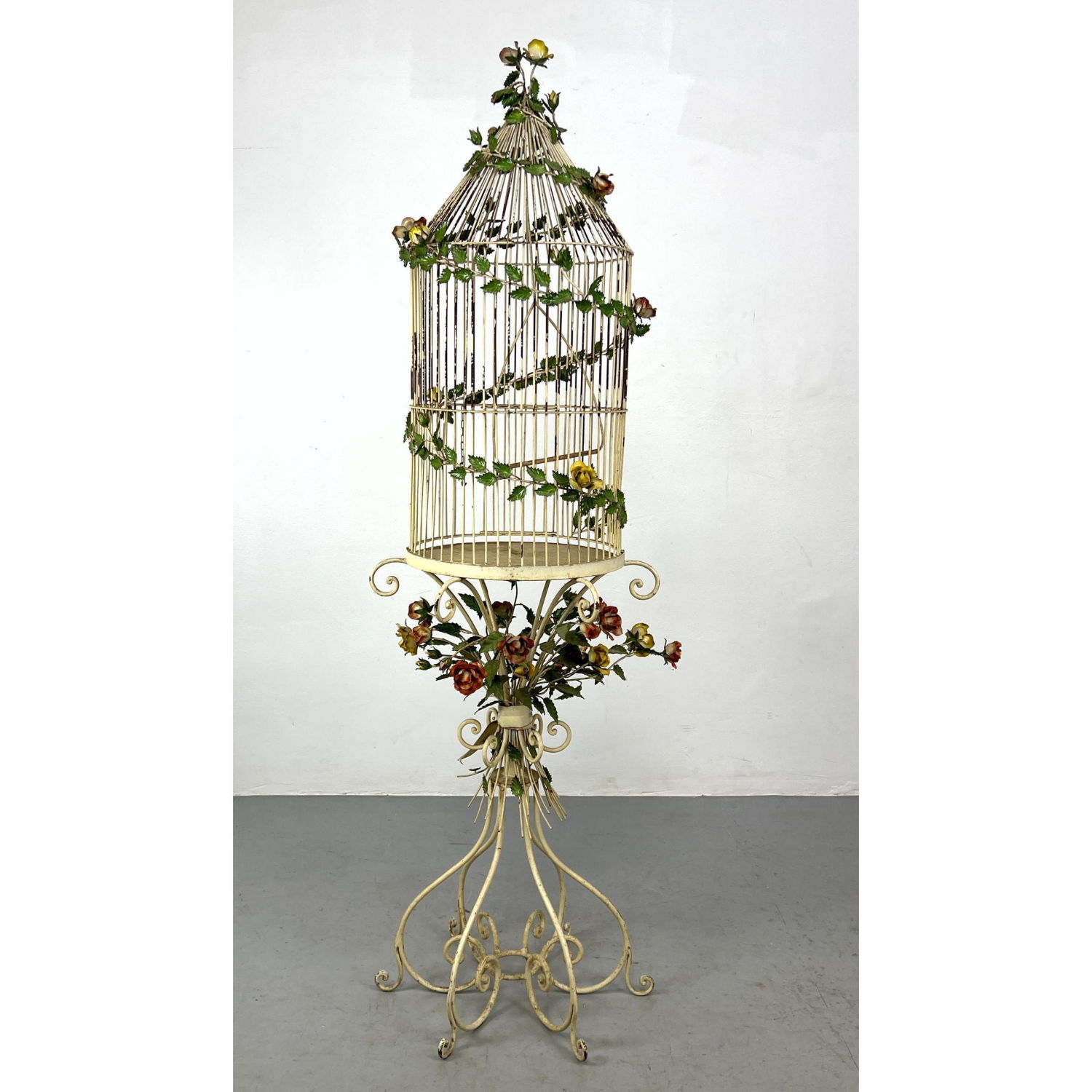 Italian iron cold painted Birdcage 2fed33