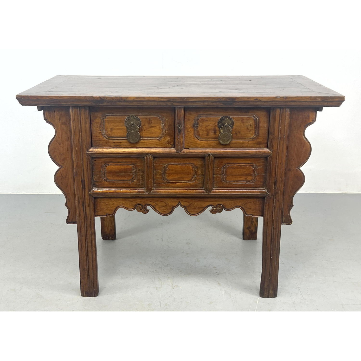 Asian Wood Table with Carved Skirt 2fed4b
