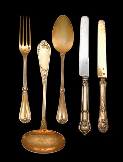 Assembled French silver gilt dessert 4caf1