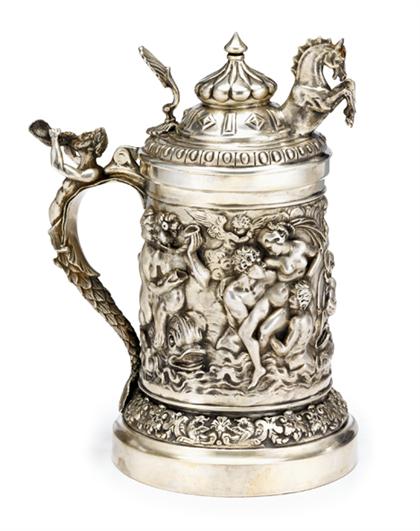 Russian silver repousse tankard 4caf3