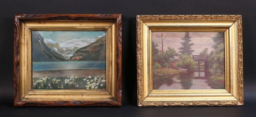 2 PIECE ART LOT LANDSCAPES2 landscapes  2fed90