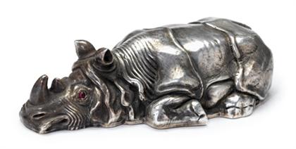 Russian silver figure of a rhinoceros 4caf5