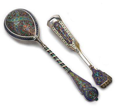 Russian silver and cloisonne enamel