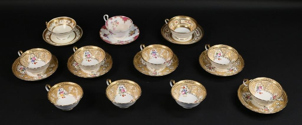 8 ENGLISH PORCELAIN CUPS & SAUCERS8