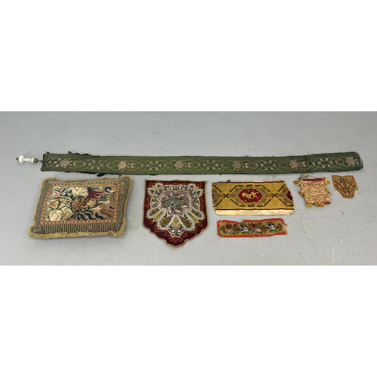 Antique textiles including Aubusson