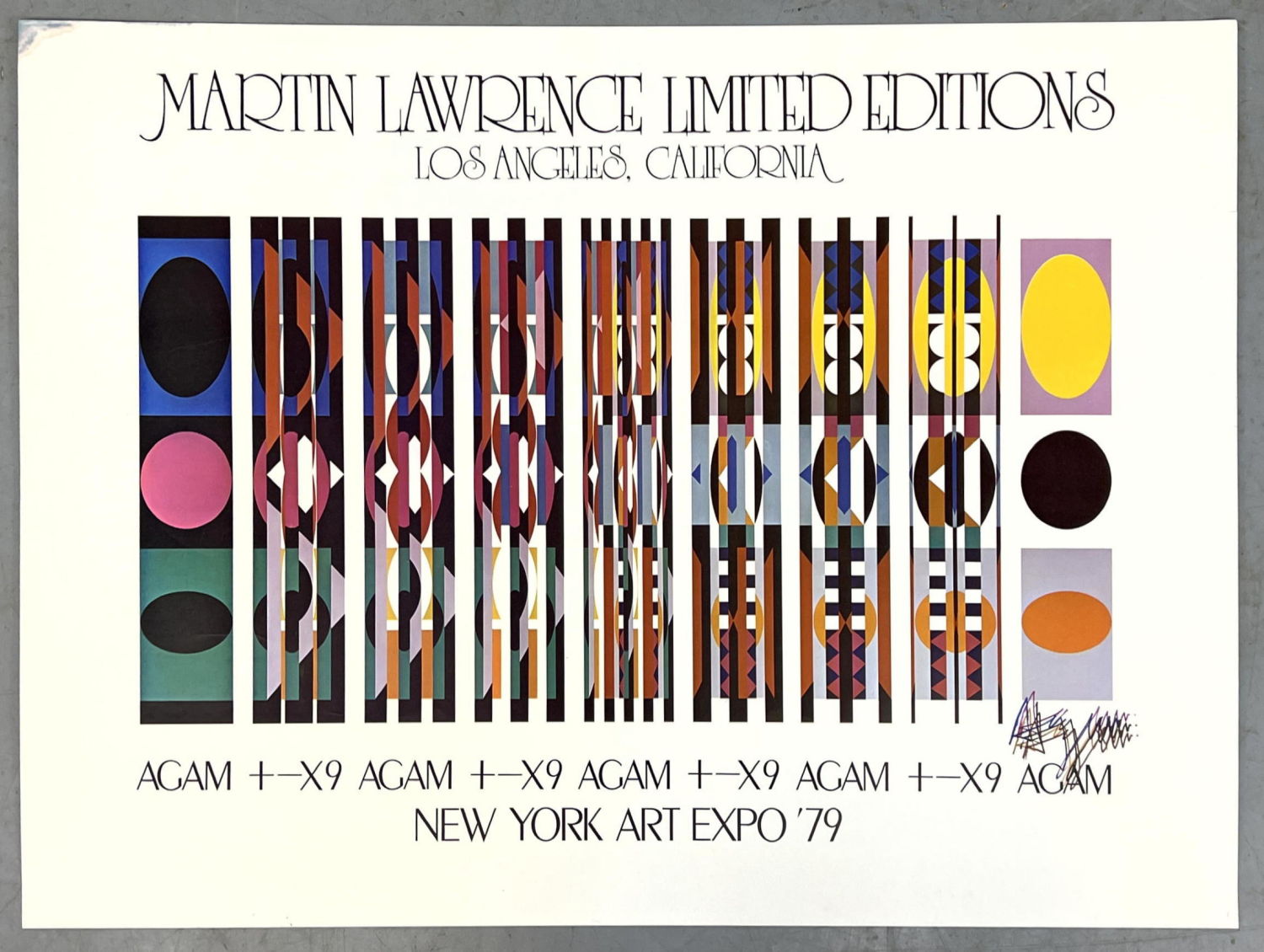 Signed Yaacov AGAM Gallery Poster.