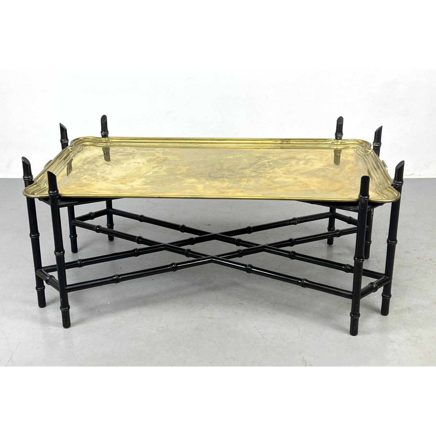 Baker style Brass Tray Top Table.