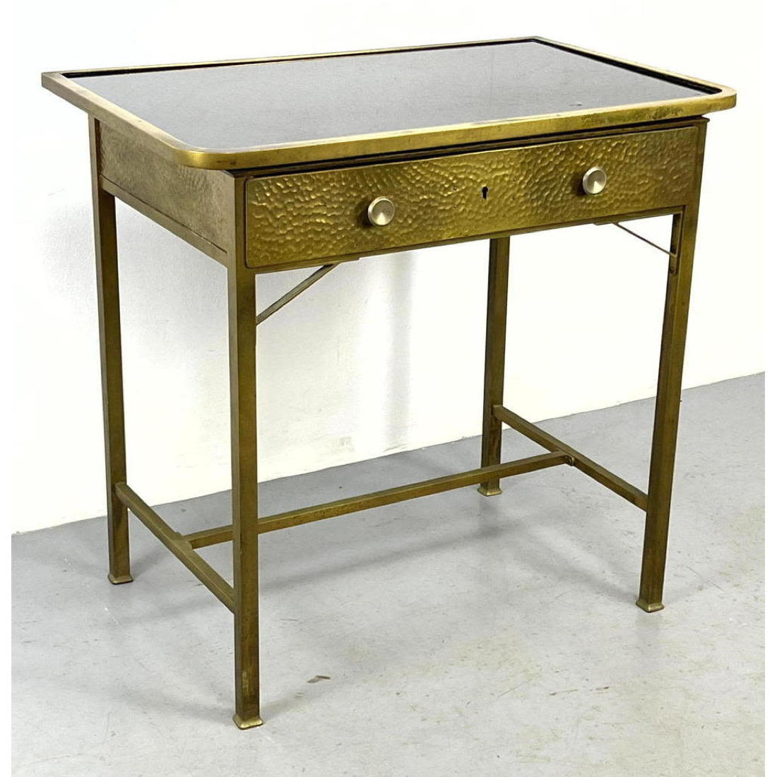 Vintage Modernist Brass Desk Black 2fefca