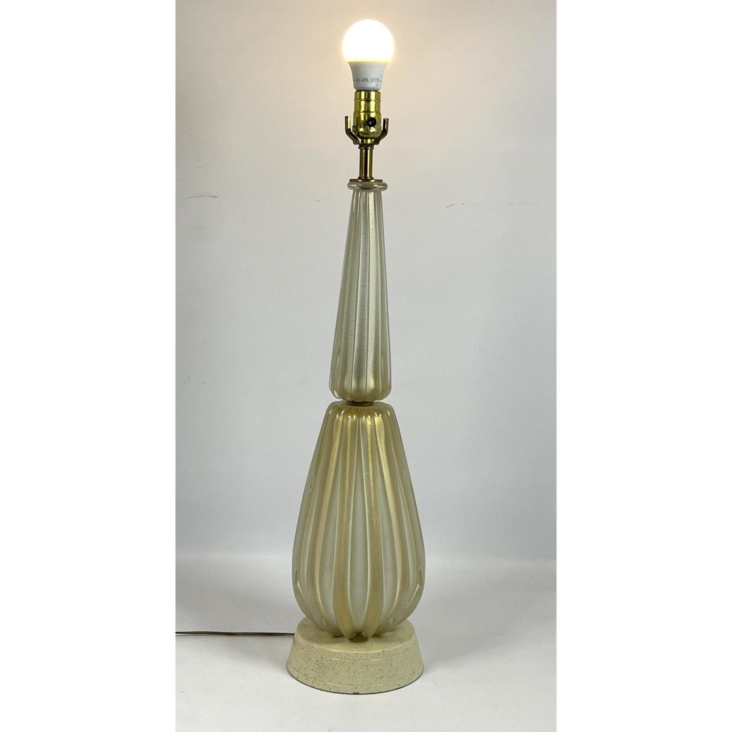 Murano Art Glass Table Lamp Ribbed 2feff2