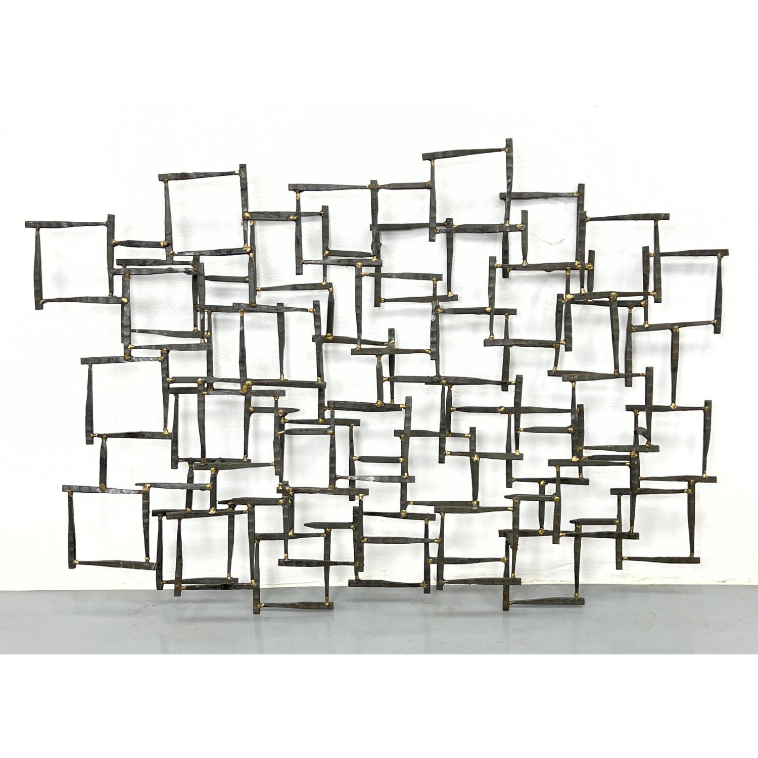 Brutalist Cut Nail wall sculpture 2ff002