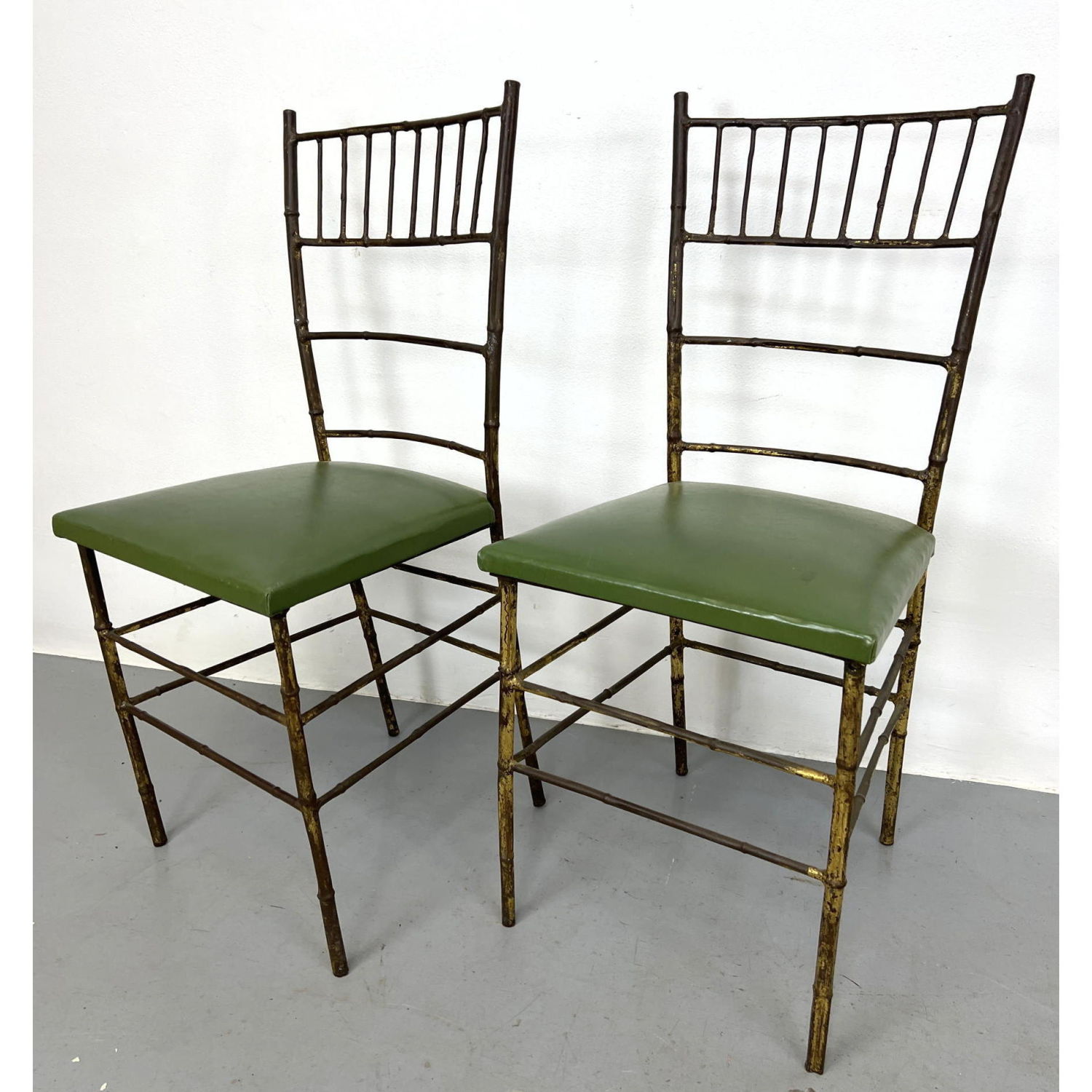 Pair Vintage Italian Gilt Iron