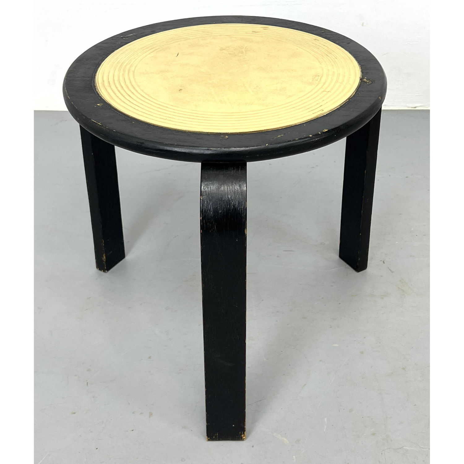 Alvar Aalto style stool. with Brass