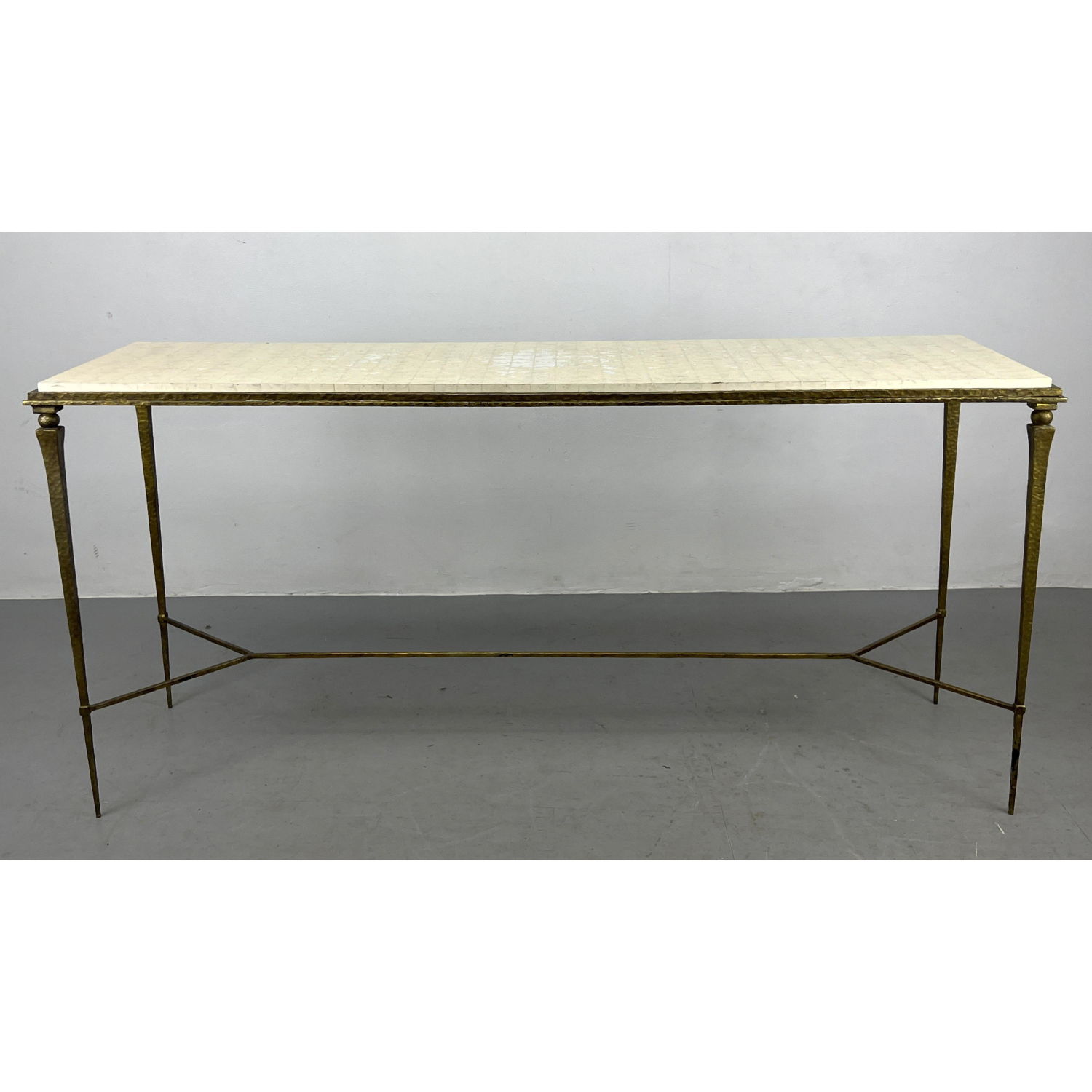 Modernist Hall Console Table. Faux