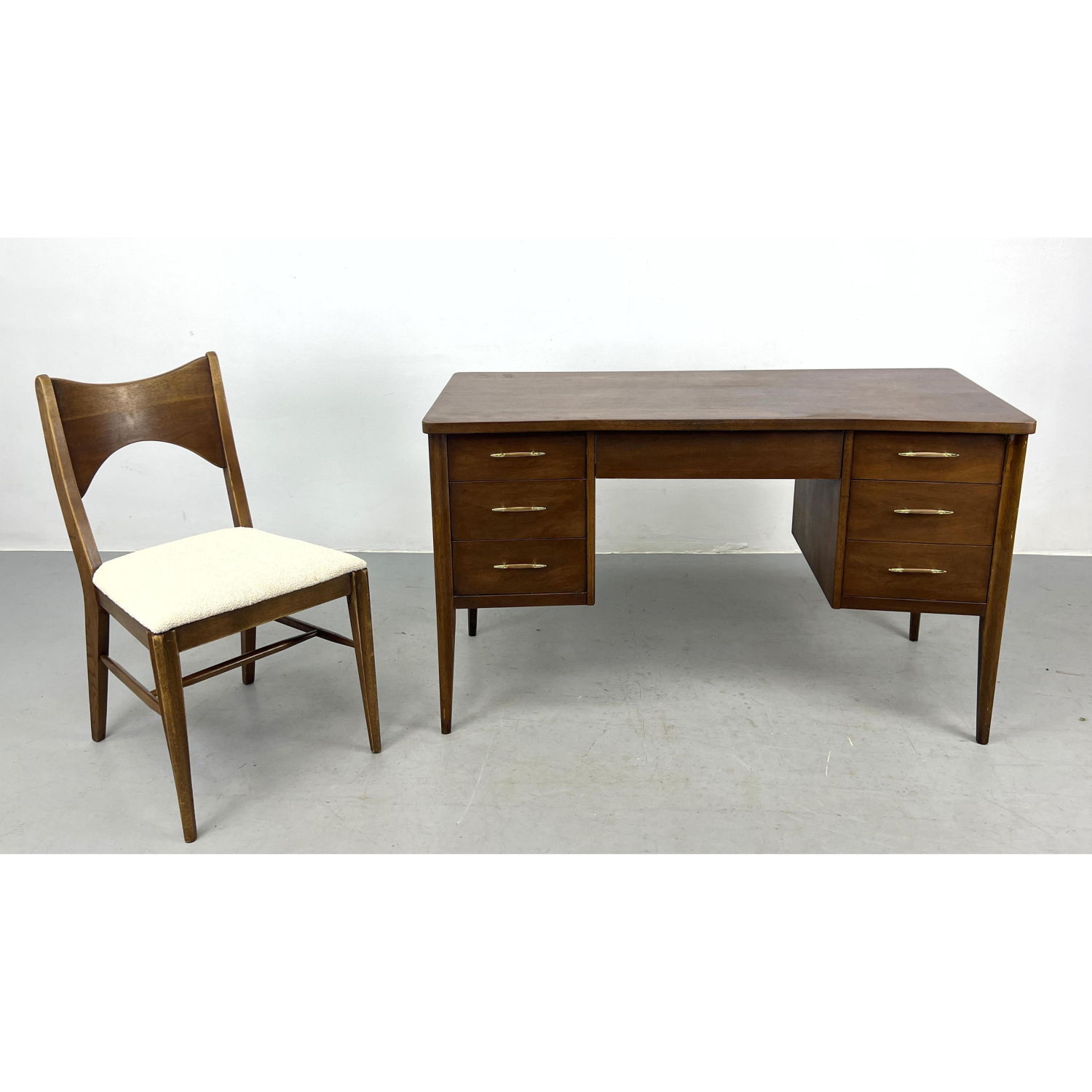 American Modern Walnut Desk and