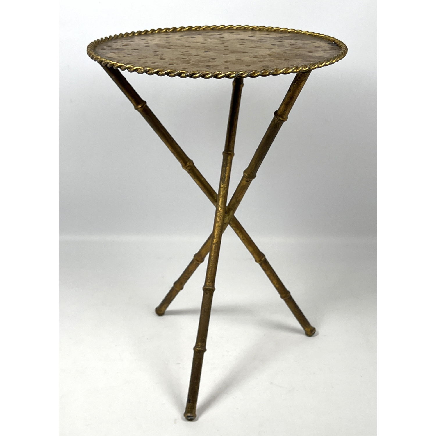 Small Metal Tabouret Table. Faux