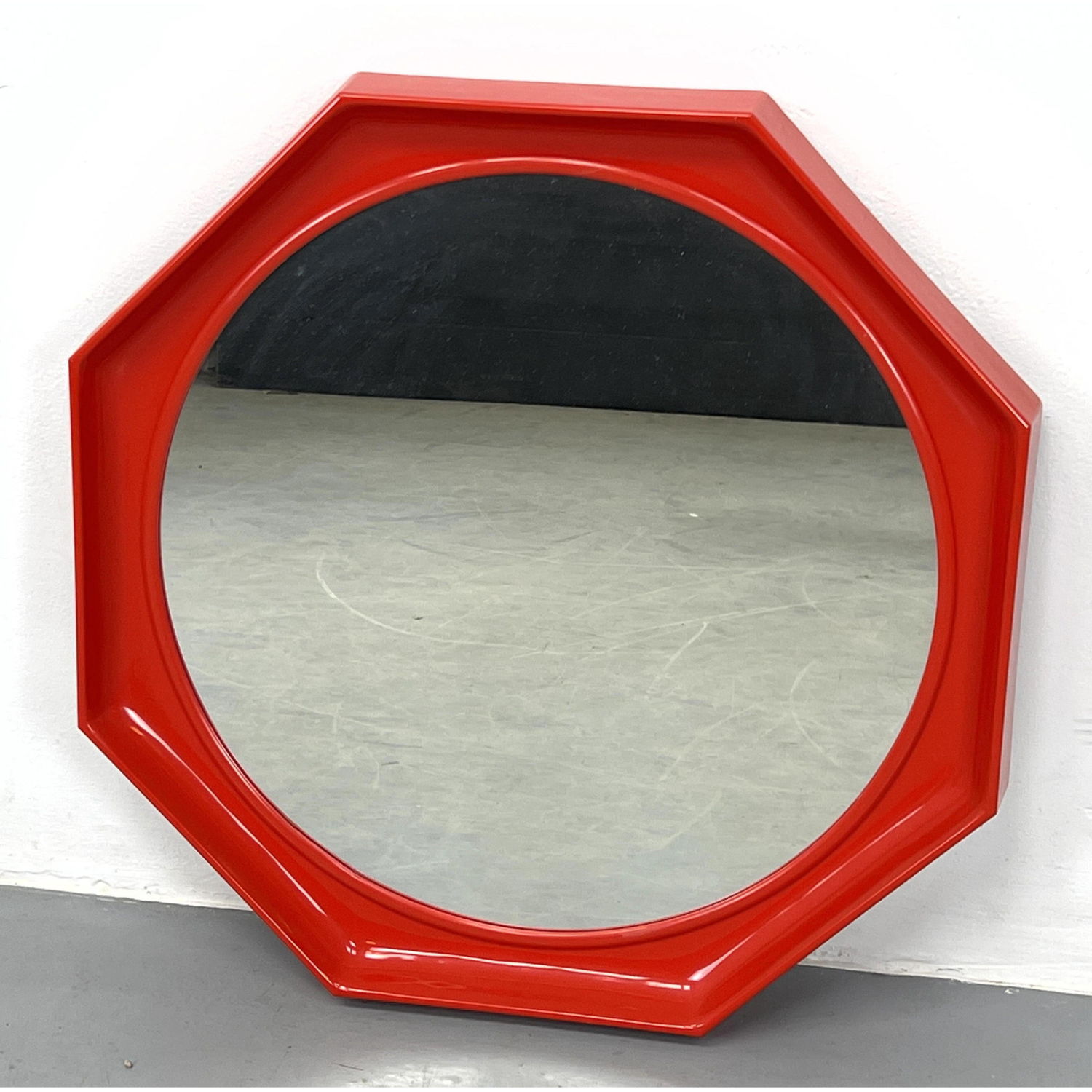 Modernist Red plastic octagonal